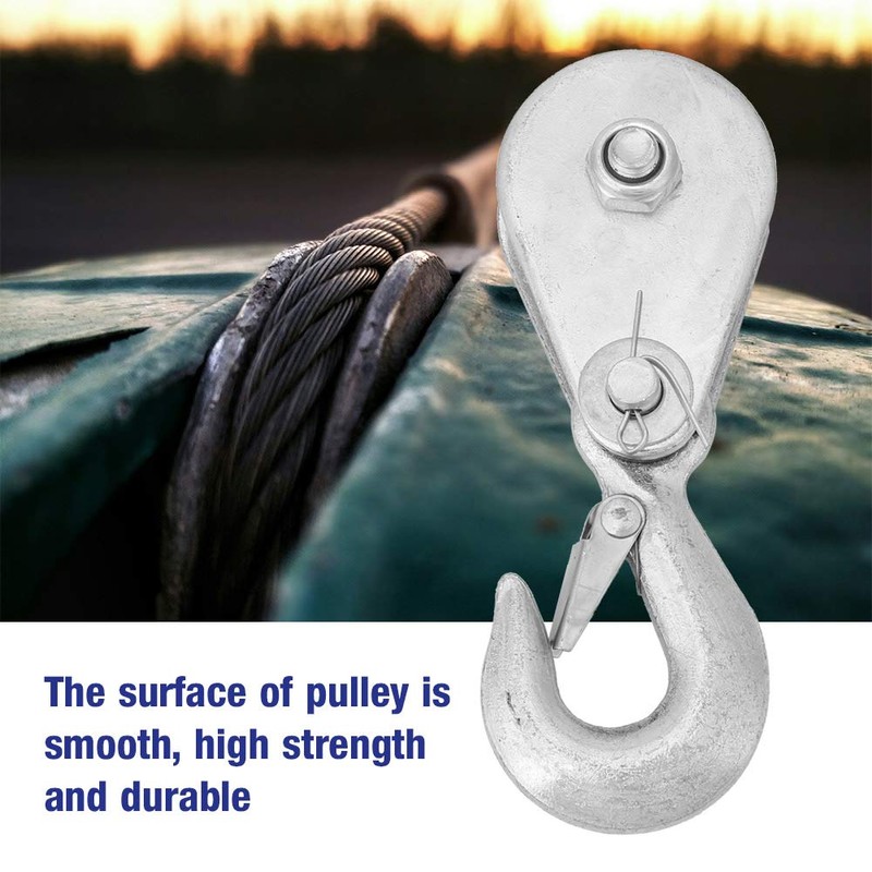 1Pcs High Strength Steel Hook Snatch Block Single Wheel Lifting