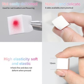 Beautilux Sponge Gradient, Sponge Gradient Nail Art, 80pcs White Gradient Sponge with Pen Sponge Holder for Nail Art Gradient Color Manicure