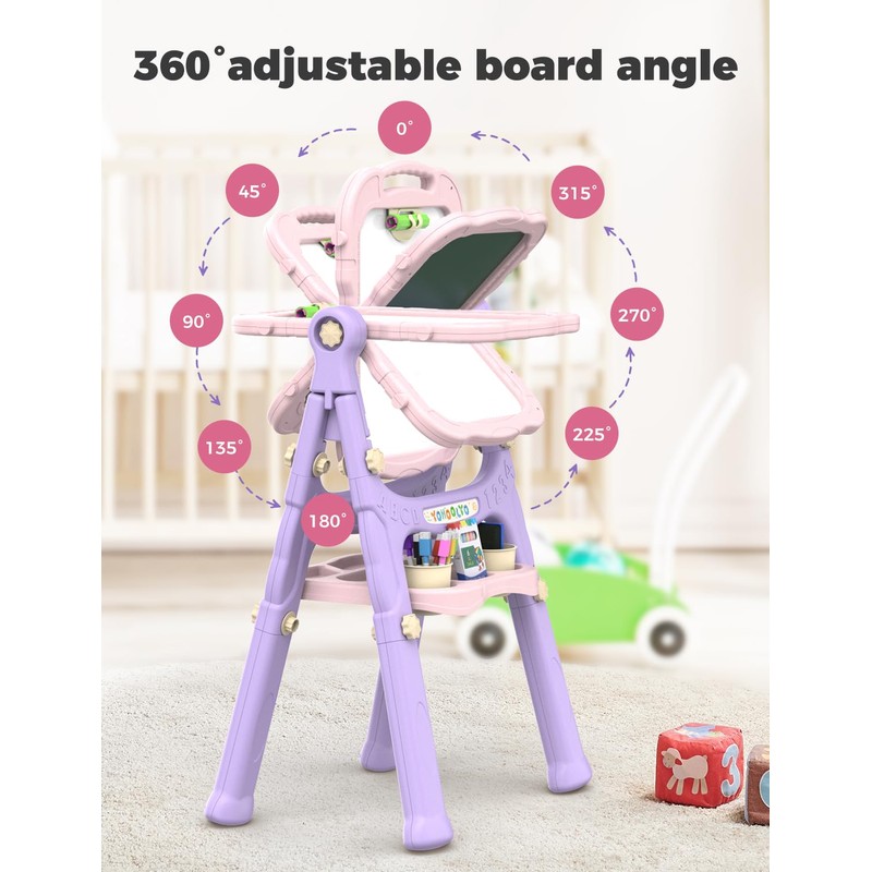 YOHOOLYO Kids Easel Standing Art Easel for Kids, Double Sided