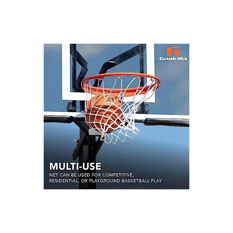 Goalrilla Ultra Heavy Duty All-Weather Nylon basketball Net (White) (B2602W)-new
