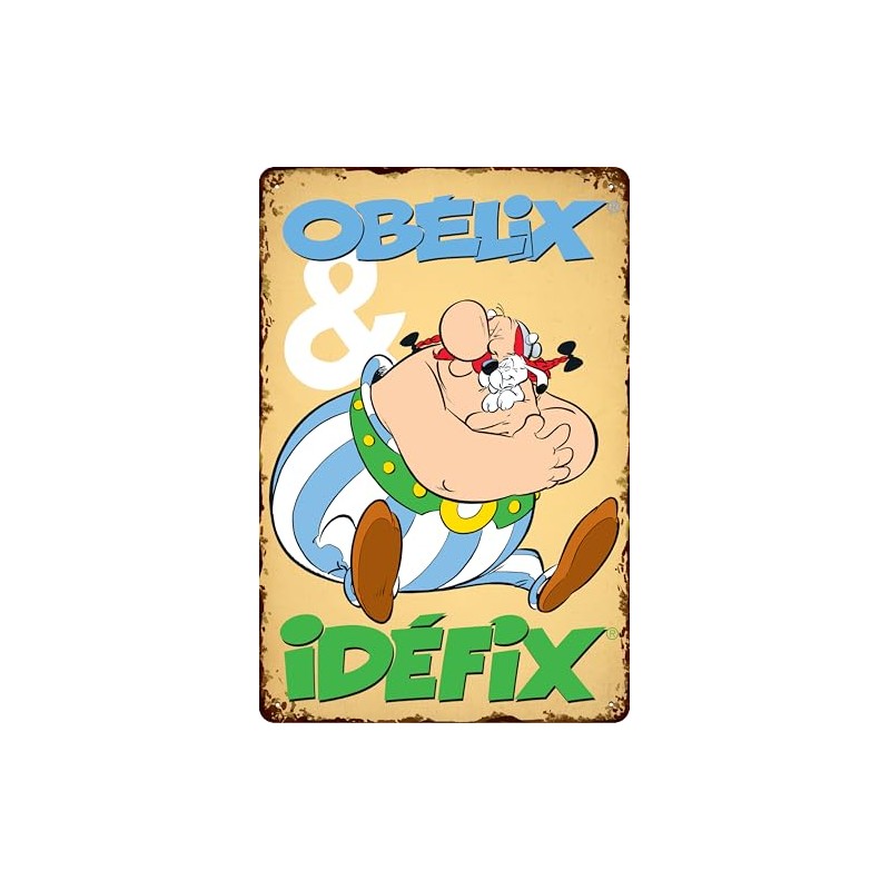 LUCKYLINDE - Retro Tin Sign, Asterix and Obelix, French Cult