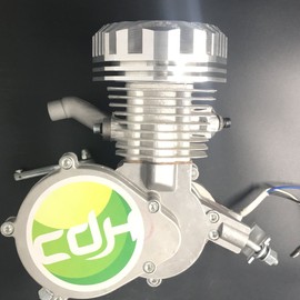 CDHPOWER 2-Stroke 80cc/66cc Racing Head (Alum Design, Silver, Modern Style, Medium Tension, 5.5 cc, 0.9 kg, 5x2.01 inches, Motorcycling Performance Enhancement)