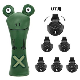 Golf Wood Cover Frog Golf Headcover Set Golf Driver Cover Fairway Wood Utility Hybrid Headcover Premium Leather Aliennana Popular Golf Headcover for Utility