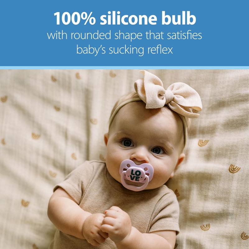 Dr. Brown's Advantage Baby Pacifier, Fully Symmetrical Soother with Soft