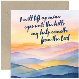 Special Religious Cards for Men and Women - I Will Lift Up Mine Eyes Bible Verses - Beautiful Card Design for Him Her - Support, Encouragrement, Sympathy, Birthday, Special Occassions