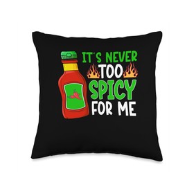 Funny Hot Sauces Spicy Hot Sauce Mexican Food Salsa Throw Pillow