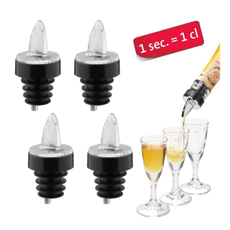 Westmark 4122248G 4 Spirit Pourers for Bottles, Dispenser with Trachea,