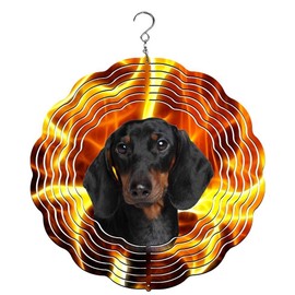 Traci's Fun Creations Dachshund Wind Spinner, yard decoration, dog wind spinner