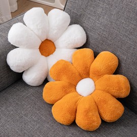 Aryan Floor Cushion Flower Cushion Cute Floor Cushion Preppy Room Decor Cushion for Bedroom Sofa Couch 38cm (Brown)