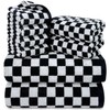 Black and White Towels Set of 8, Cute Checkered Towels