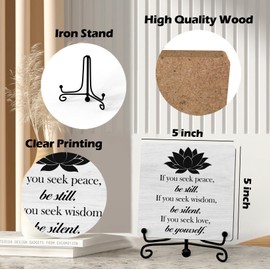 Zen Decor, If You Seek Peace Sign, Home Decorations For Spiritual Yoga Meditation Room Office, Yoga Room Meditation Accessories, Shelf Decor, n05