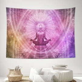 Smacget Meditation Zen Tapestry Spiritual Chakra Tapestry Small Yoga Aesthetic Wall Hanging Colorful Psychedelic Buddha Trippy tapestry Hippie Lotus Mural for Bedroom Living Room Décor 40" x 28"