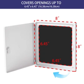 Access Panel 8x8 with Door (Max Service Opening 6.5x6.5) Plastic White (Medium 8''x8'')