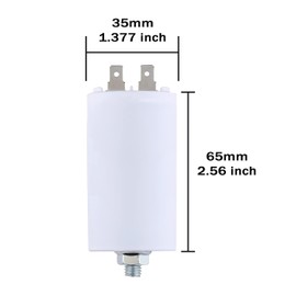 GTIWUNG 2 Stück CBB60-Kondensator 5 µF 450 Volt 50/60Hz Motorkondensator Anlaufkondensator 5µf 450V Motor-Anlauf-kondensator Arbeitskondensator Betriebskondensator mit Stecker für Elektromotor