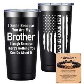 Grifarny Brother Gifts - Brother Christmas Gifts from Sister - Fathers Day, Birthday Gift for Brothers Adult- Best Brothers Ever Tumbler Cup 20 oz