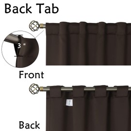 BGment Rod Pocket and Back Tab Blackout Curtains for Bedroom - Thermal Insulated Room Darkening Curtains for Living Room, 2 Window Curtain Panels (52 x 72 inch, Brown)