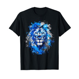 Lions Tshirt Men Women Blue Animal School Sport Fan Lion T-Shirt