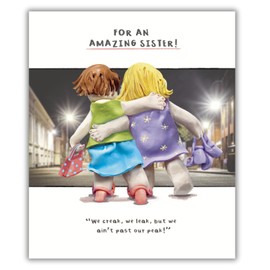 Model Family, Birthday Card for Sister, Amazing Sister Greetings Card Night Out!, Multi-coloured, 18.4 x 15.4 cms