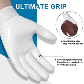 RIGWARL Football Gloves Men, Youth & Adult Football Gloves, Performance Enhancer Receiver Gloves with Super Tacky Grip for Ultimate Experience, Adult & Youth Sizes