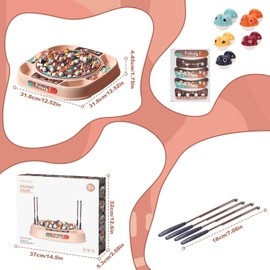 Fishing Game for Children Fish Fishing Game with 4 Children's Fishing and 45 Fish Electric Fishing Game with Music Board Games Montessori Educational Toy Children's Games Gift for Boys and Girls from