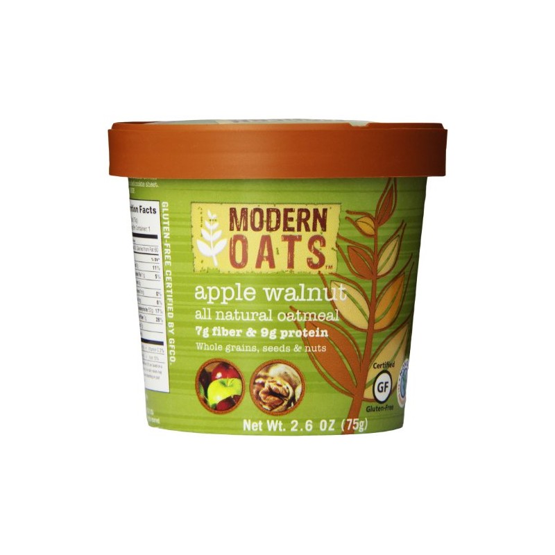 Modern Oats Apple Walnut Oatmeal, 2.6 Ounce (Pack of 6)