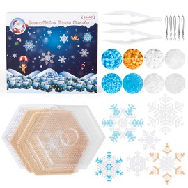 LIHAO 4000 Ironing Beads Christmas Beads Set with Pegboard Accessories Snowflake Pattern in Gift Box (Multi-Way)