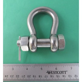 US Stainless Stainless Steel (316) Anchor Shackle 1/2" (13mm) Oversized Bolt Pin Forged