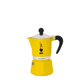 Bialetti Rainbow Caffettiera Colorata, Alluminio, Giallo, 1 Tazza,Yellow,30 x 20 x 15 cm