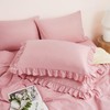 Horbaunal 2 Pack Pink Ruffle Pillowcases Queen Size, 20" x