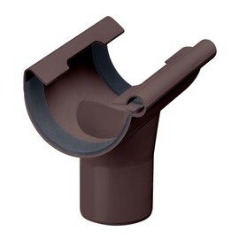 INEFA Drain pipe semi-circular, PVC NW125/DN75 dark brown, hanging pipe gutter accessories, easy plug-in installation, made in Germany