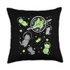 Agender Pride Cat In Space Throw Pillow, 18x18, Multicolor
