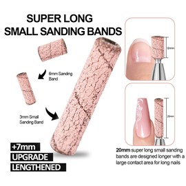 MAGITWAY 50PCS Super Long Small Sanding Bands for Nail Drill with 3.1MM Mandrel Nail Drill Bits, 180 Fine Grit Nail File Sanding Bands for Acrylic Nails Gel Manicure Pedicure (little Pink)