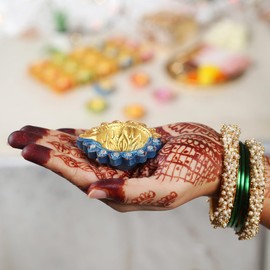 KSJONE Pack of 30 Diwali Decoration Handmade Colorful Earthen Diyas for Pooja Handpainted Diyas for Pooja Festival Decoration Lights for Dipavali Home Indoor Outdoor Decor with Cotton Wicks