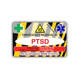 PTSD Alert Bracelet and Medical ID Card Set (Post Traumatic Stress Disorder (PTSD))