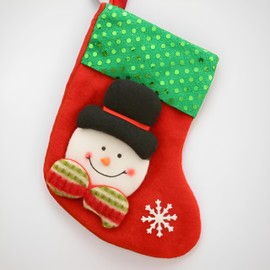 XMHBG Christmas Stockings (Set of 4) - Includes Snowman, Polar Bear, Santa Claus, and Reindeer, Red & Green, with Snowflake Accents, Soft Cotton Material, Perfect for Any Occasion!