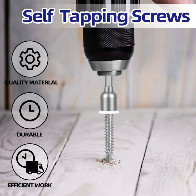 Etauwe #10 x 3/4" Hex Washer Head Self Tapping Screws,