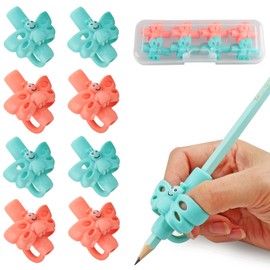 JuneLsy Butterfly Three-Finger Pencil Grips Kids Handwriting Pencil Gripper Pencil Holder Posture Correction Training Writing AIDS for preschooler Kids Toddler 3-7Year (8PCS)