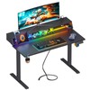 OffiGo Gaming Standing Desk with LED Light, 48 Inch Electric