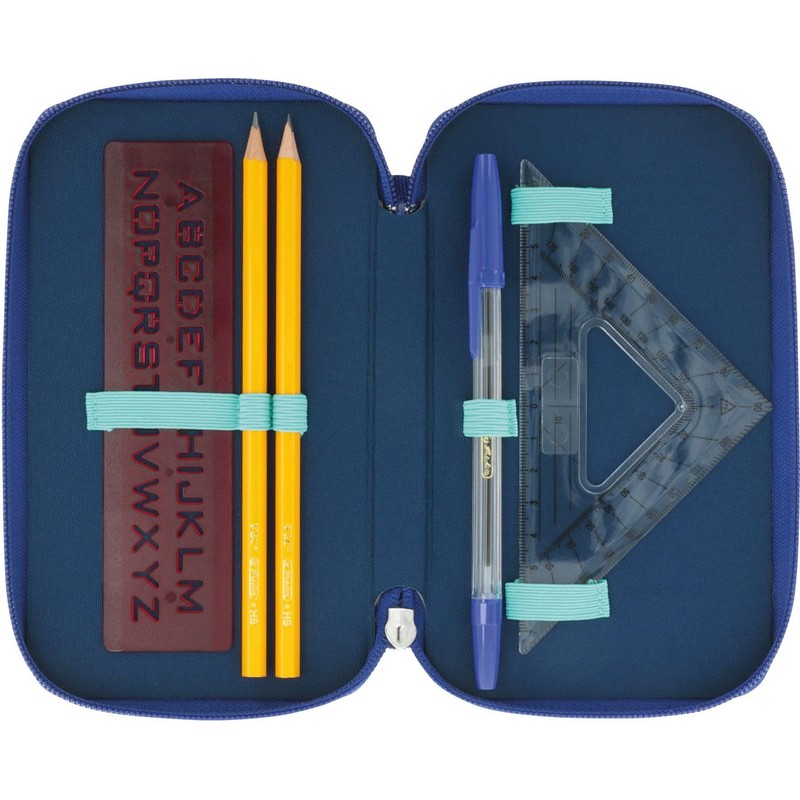 Herlitz TriCase 31-Piece Filled Case Dip Dye Blue/Turquoise, Dip Dye