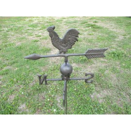 MIDWEST CRAFT HOUSE CAST IRON ROOSTER WEATHERVANE WEATHER VANE STAKE GROUND GARDEN FARM GARDEN