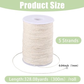 FREEBLOSS 300 m Sashiko Yarn 100% Cotton Embroidery Thread 5 Strands White Hand Sewing Thread for Crafts Sashiko Accessories