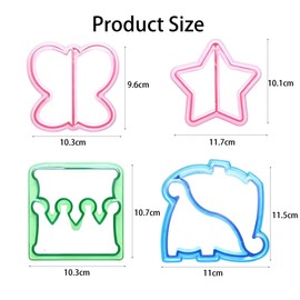 CONGGUAN Sandwich Cutters Set of 4 Cute and Colorful Sandwich and Bread Cutters for School Lunches Home Baking Crust Remover Sandwich Shapers Kids Meal Prep