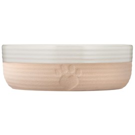 Mason Cash: Heart Paw Pet Bowl - 5.9", 16.9oz - Cream & Tan - Durable Ceramic Food-Water Dish, Microwave-Dishwasher Safe, Dog & Cat Feeding-Hydration