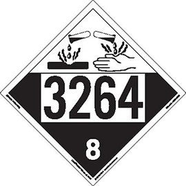 Labelmaster ZT4-3264 UN 3264 Corrosive Hazmat Placard, Tagboard (Pack of 25)