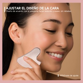 JEMUON Gua Sha, Herramienta de Guasha Facial, Herramienta de Gua Sha de Acero Inoxidable para Terapia de Acupuntura Facial y Corporal, Tratamiento de Puntos de Activación y Masaje de Spa