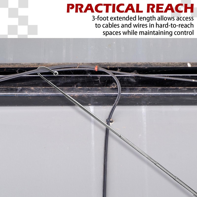 Telescoping Wire Reacher Pole, 36 Inch Extended Length, 6.375 Inch