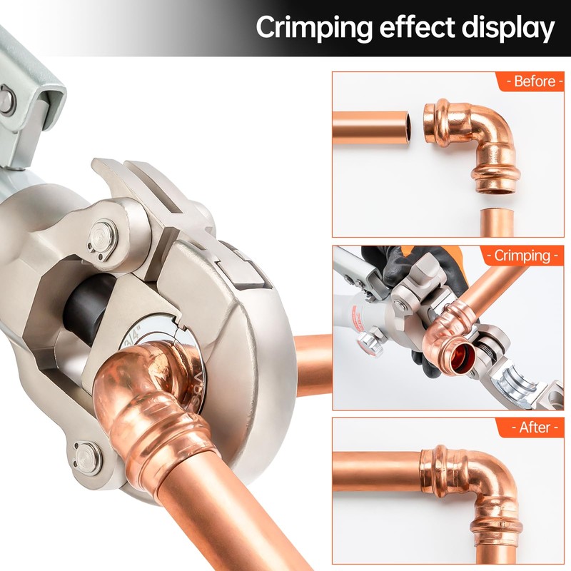 Purseter Copper Tube Fittings Hydraulic Pipe Crimping Tools with 1/2",3/4"