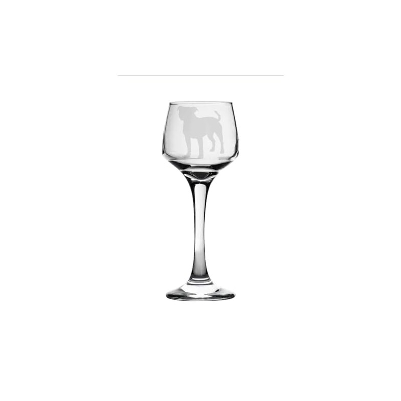 Staffordshire Terrier Staffy Engraved Sherry Glass, Animal Dog Gift for