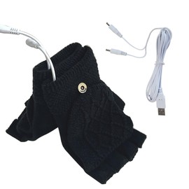 Winmany Women's & Men's USB Heated Gloves Mitten Full & Half Fingerless Winter Hands Warmer Laptop Gloves