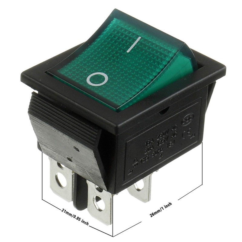 BOJACK 2 Position Rocker Toggle Switch ON/Off DPST 4 Pin